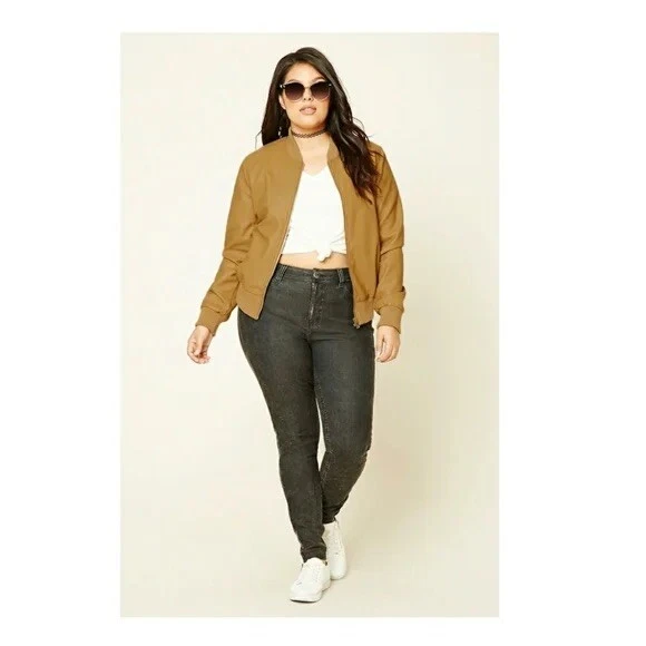 Forever 21 plus size leather jacket sales