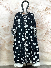 AD1136 Aprico dress with button placket dots zebra black White size M 46 48