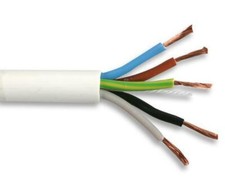 3185Y 5-Core Mains Cable, 1mm, 10A, White, 50m - PELB0814
