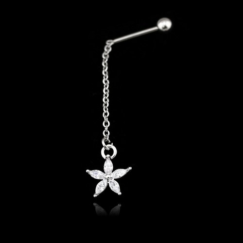 Mini Diamonds Moon Star Flower Chain Drop Dangle Lady Kid Threader Earrings Gift - Picture 4 of 31
