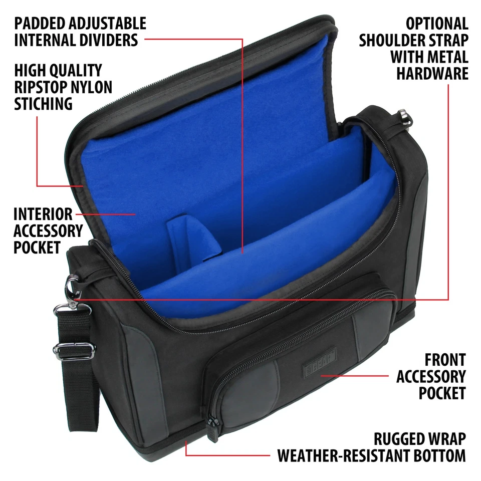 USA GEAR Small Messenger Bag for Surface Pro 8, 7, 6, Surface Pro X (Blue) - Image 2 of 4