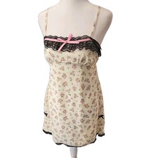 Betsey Johnson Rose/floral Babydoll Retro Lingerie Slip Gown Size S Forever21
