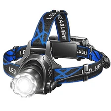 LED Rechargeable Headlamp, 800 Lumens Super Bright Head Lamp with T6 Lamp Bead 
