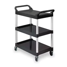 Rubbermaid Commercial Fg342488bla Dual-Handle Utility Cart With Lipped Plastic