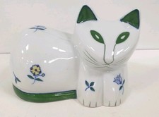 rosenthal sculpture chat france faiencerie romantien ceramique zoomorphe