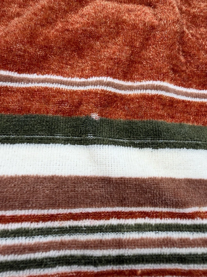 Camisa Polo Patinador Disco Terry LS Vintage Mod Terciopelo Marrón Verde Rayas L Foto 3 de 4