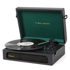Vinyl Record Player with Built-in Speakers Bass/Treble Gain Vintage Portable ...