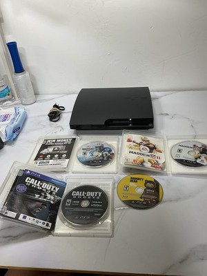 Sony PlayStation 3 PS3 Slim CECH-2001A Console Bundle Tested Working + 4 Games