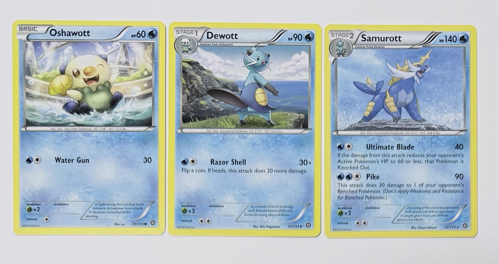 Samurott 32/114 2016 Steam Siege Pokemon TCG Card