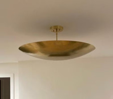 Mid Century Modern Raw Brass 4 Light Elegant Ceiling Flush Mount light Pendant
