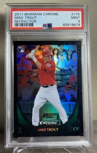 2011 Bowman Chrome Mike Trout Refractor Rookie Card PSA 9