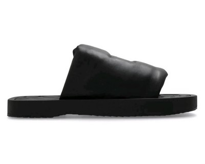 Burberry Knight Motif EKD Slab Leather Slides Size 11 M EU 44