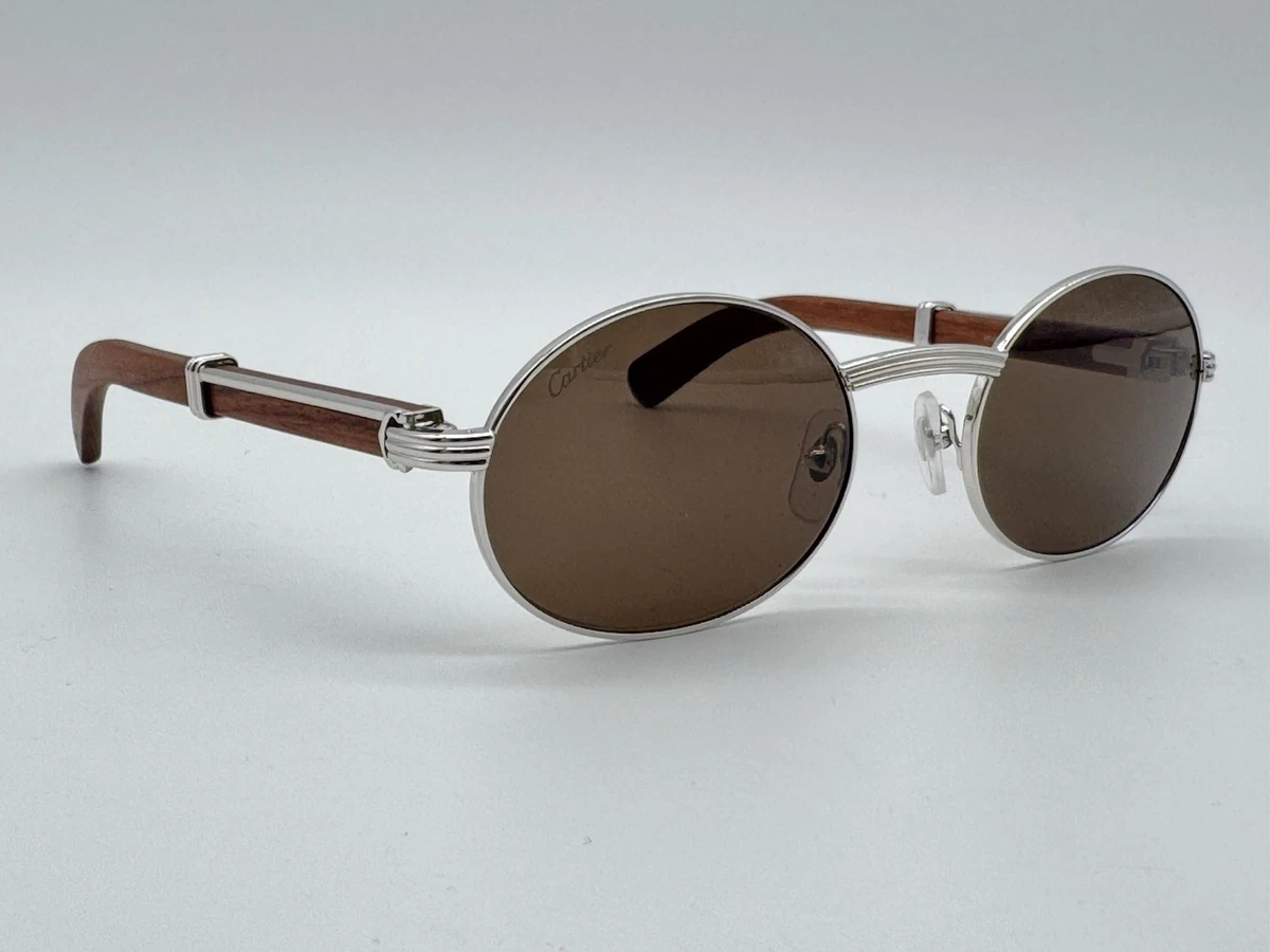 Cartier Silver Oval Sunglasses for Men for sale | eBay