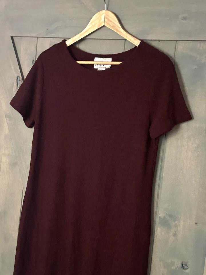 Vintage Mary McFadden M Maxi Dress Nubby Knit Goth Witchy Merlot Y2K - Image 4 of 4