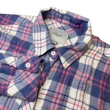 Rails Hunter Plaid Shirt XS Extra Small Pink Blue White Flannel Button Down Top