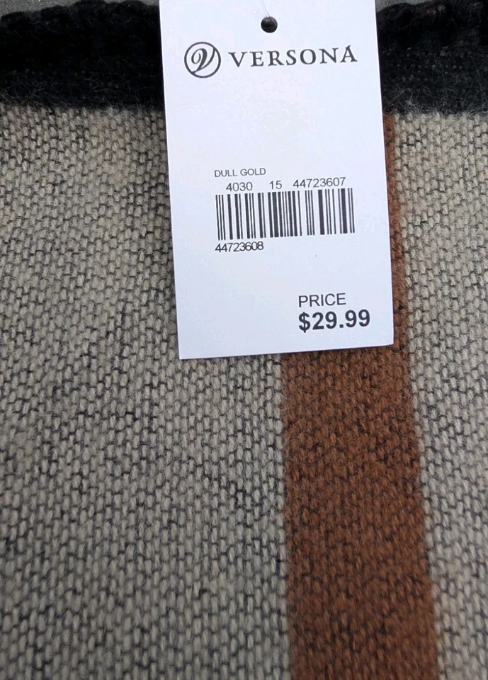 Nuevo con etiquetas Para mujeres Talla Única Chal Capa Suéter Envolvente Naranja y Rayas Neutras  Foto 4 de 4