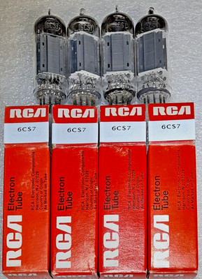 Quad 6CS7 unbranded RCA gray plate Vacuum Tubes, Leben, Triplett 3444 Tested
