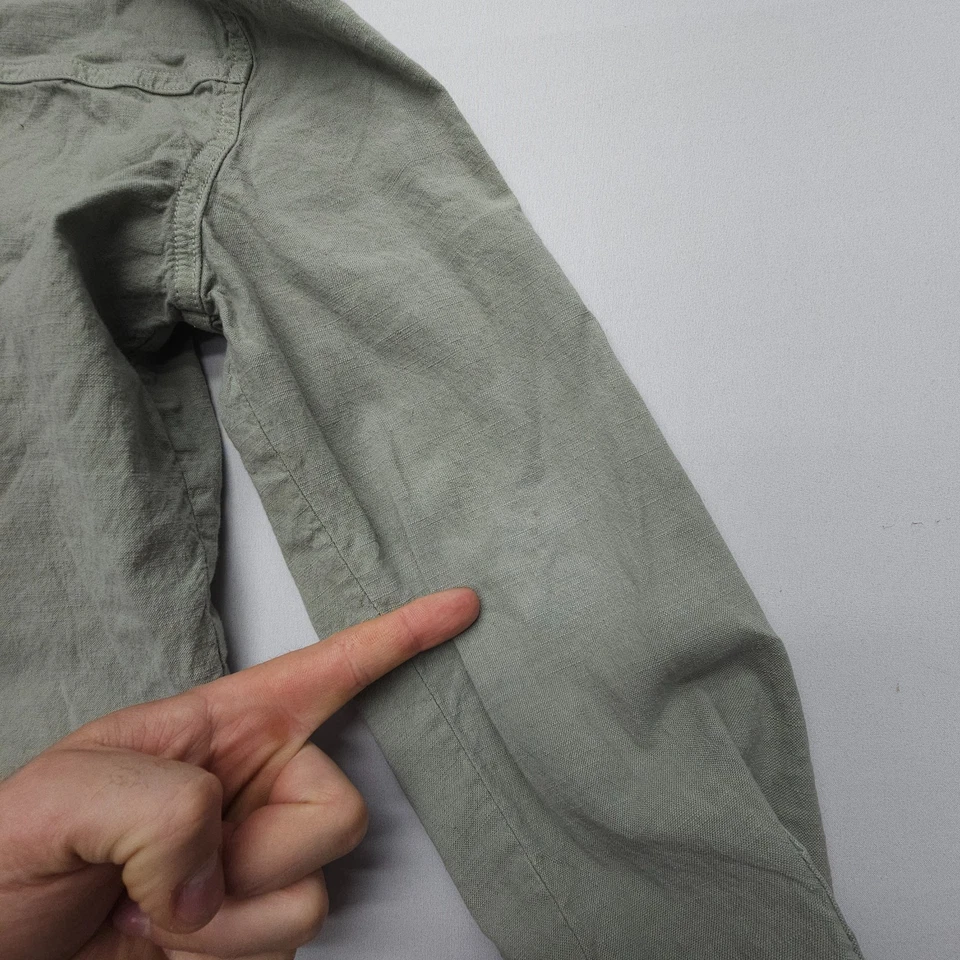 Frank & Eileen Irlanda Utilitario Algodón Lino Mono Mameluco Talla Pequeña Verde Foto 3 de 4