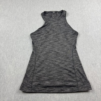 Lululemon & go Everywhere Tank Top Womens 6 Black Heather Yoga Gym Twist Back