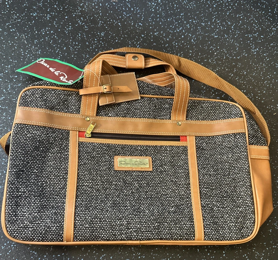 Oscar de La Renta Juego de Equipaje Vintage Tweed 5 Piezas NUEVO con Etiquetas Foto 4 de 4