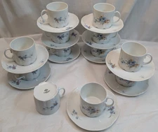 11x Rosenthal Classic Rose BELVEDERE Flat Cup & Saucer Sets, Monbijou, EUC