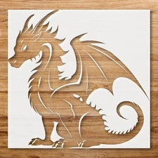 Mythical Dragons Custom Painting Stencil for Fantasy - Themed Art - StencilAir