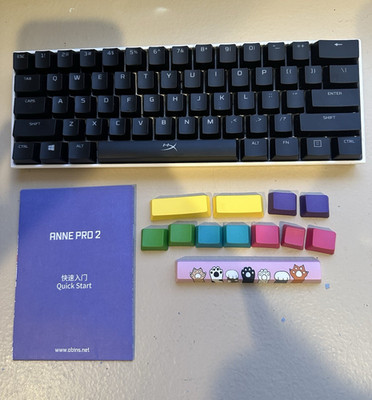 Anne Pro 2 Wired Mechanical RGB Illuminated Keyboard White with Hyper X keycaps