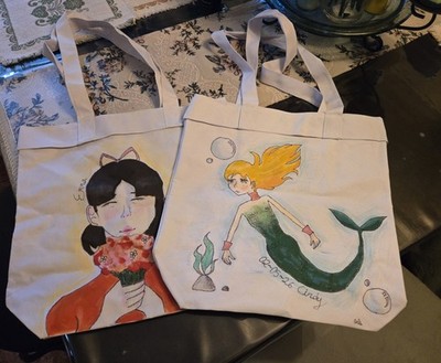 Custom Hand Painted Tote Bag