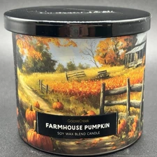 Goose Creek Farmhouse Pumpkin Candle 3 Wick 14.5 oz Fall Spiced Cake Buttercream