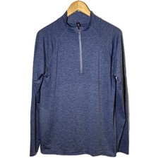 Lululemon Mens Long Sleeve Surge Warm Half Zip Pullover Shirt Blue Size Large