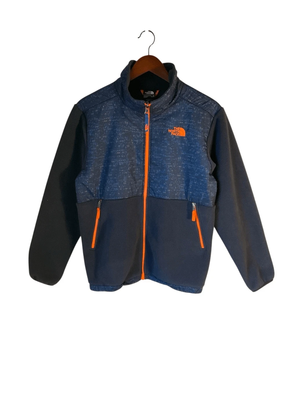 North Face Blue and Orange Full Zip Fleece Jacket, Medium. Gorpcore