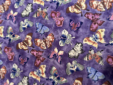 Beautiful Purple Moth Butterfly Fabric BTHY Quilting Sewing Timeless Treasures