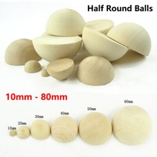 Natural Wooden Half Balls Craft Spheres Wood Semicircle 10mm 80mm Handicraft DIY