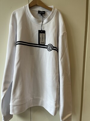Giorgio Armani Tennis Classic Sweatshirt White New With Tags UK