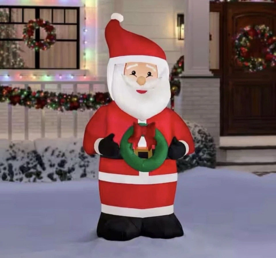 HOME ACCENTS HOLIDAY 6.5 Ft Inflatable Santa Claus ( Brand new-In box/Unopened, Originally $39.98)