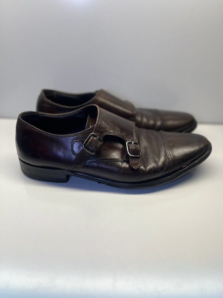 SUITSUPPLY Brown Leather Double Monk Strap Dress Men display picture 3