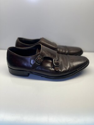 SUITSUPPLY Brown Leather Double Monk Strap Dress Men display picture 1