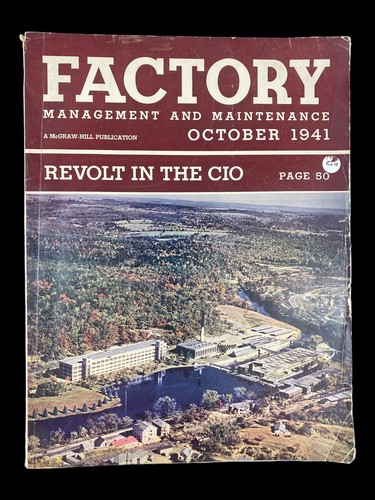 McGraw-Hill Factory Management & Maintenance October 1941 Magazine WW2 Era