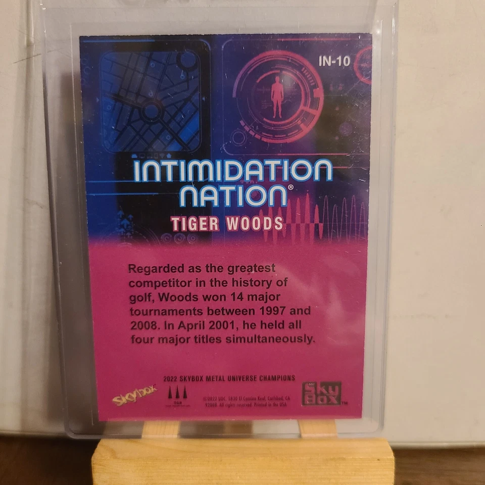 2022 Skybox Metal Universe Champions Tiger Woods No. IN-10 Intimidation Nation - Image 4 of 4