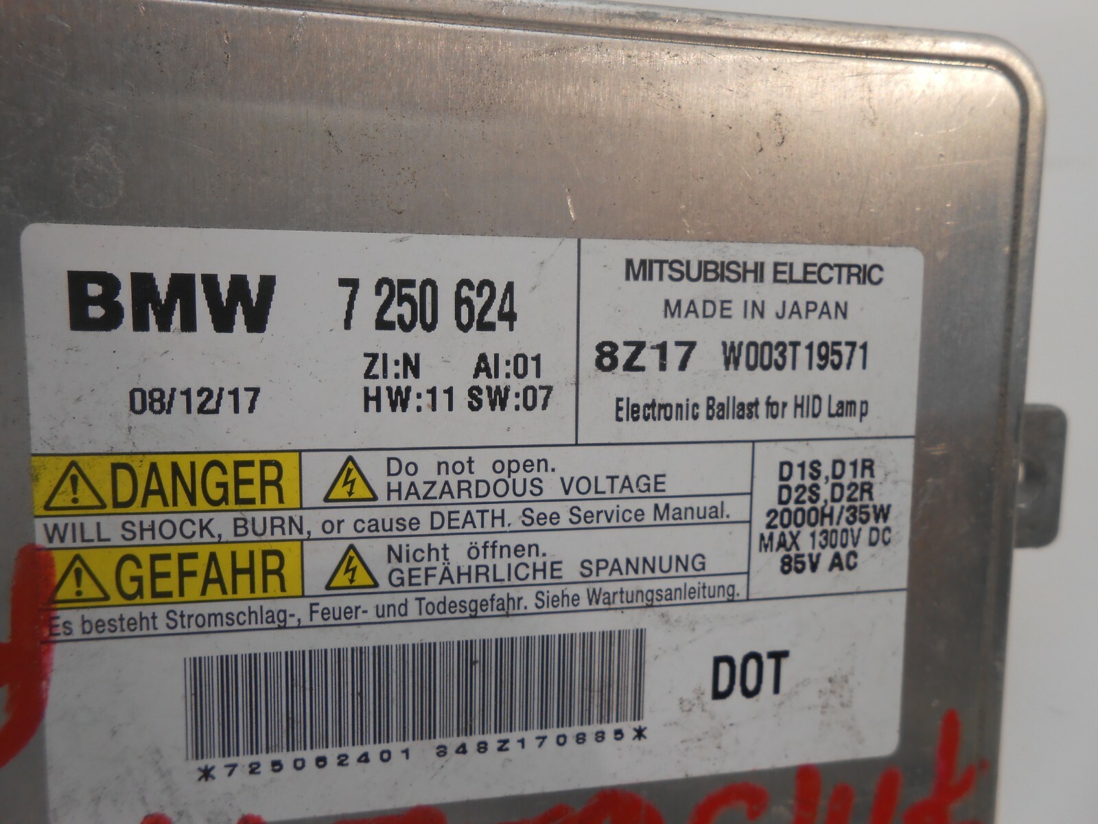 BMW 750I,X1,E90 R.H Headlight Ballast xenon OEM 7250624 TA0286 | eBay
