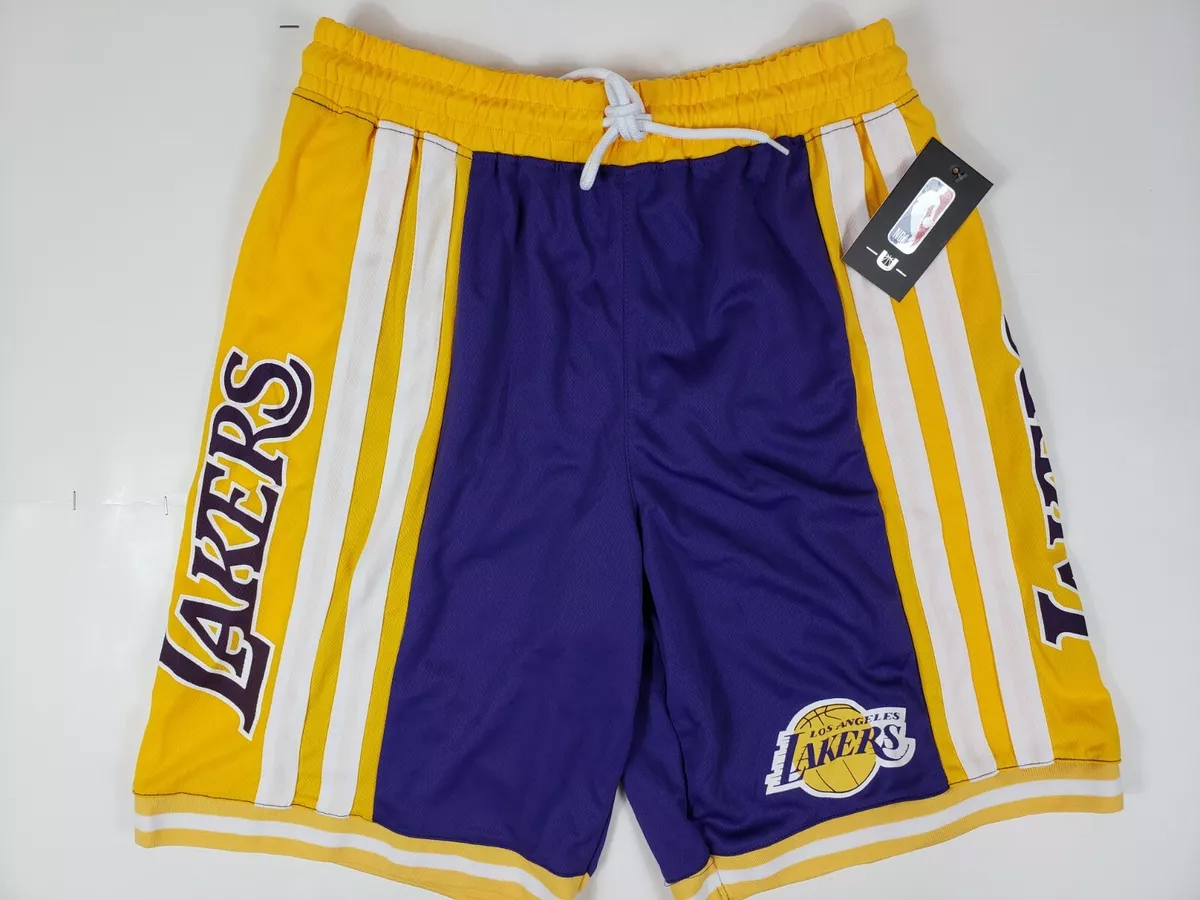 NBA LA Lakers Purple Gold White Shorts Mens Size M & S Los