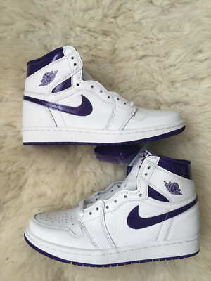 Jordan 1 High Purple White Size: 37.5-39 Condition: - Depop