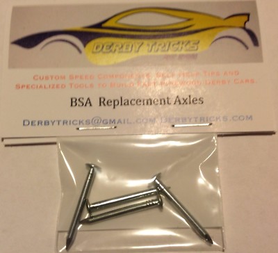 BSA Pine Wood Derby Four Replacement Axles from kit #17006 