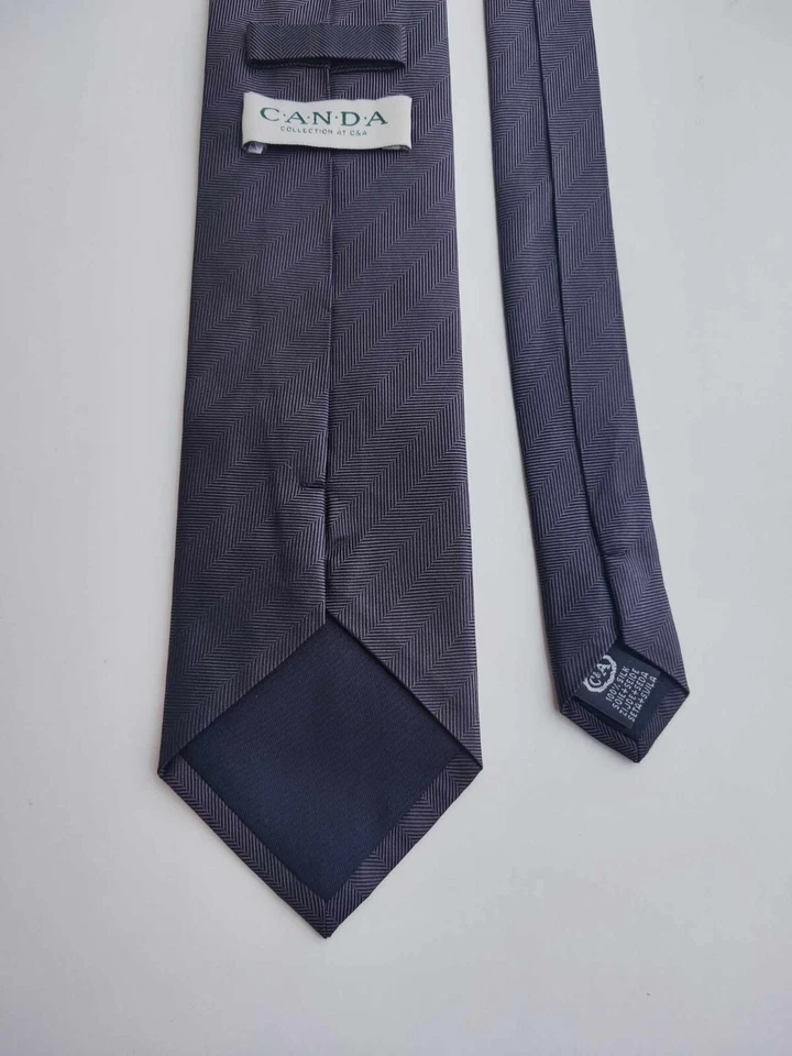 CRAVATTA CANDA C&A SETA SOIE REINE SEIDE KRAWATTE GRIGIO CORBATA UOMO - Imagen 4 de 4