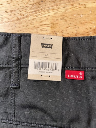 Levi's Men’s Carrier Cargo Shorts Size 46 Big & Tall Graphite Black NEW - Picture 3 of 3