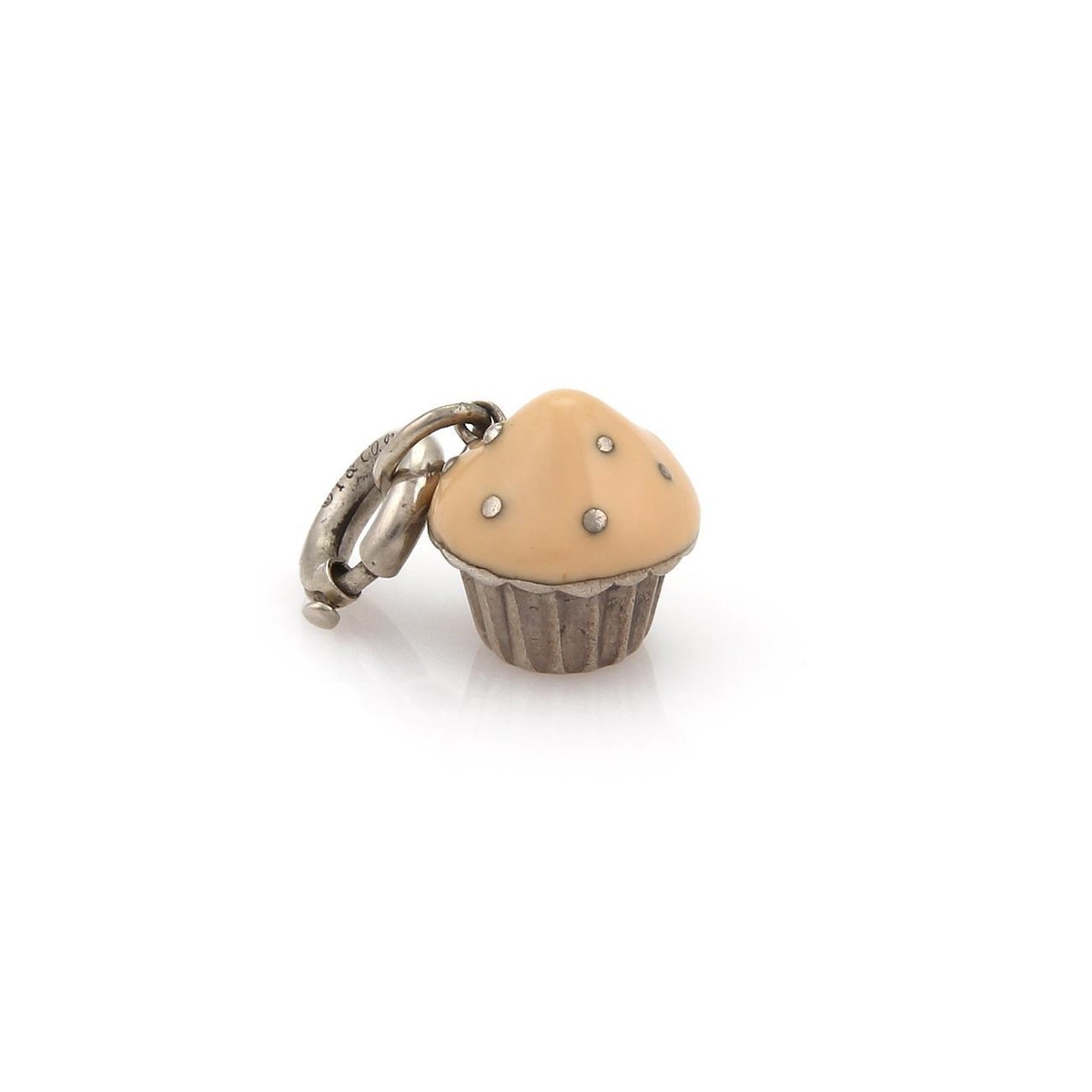 Tiffany & Co. Cup Cake Charm in Sterling Silver and Enamel