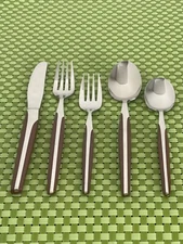 Eldan ELD2 BROWN Stainless Japan Glossy MCM Flatware SMART CHOICE E116