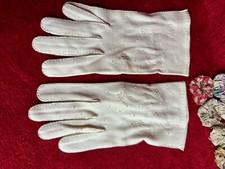 Fancy Beaded White Gloves For Special Occasions Prom Evening Wear