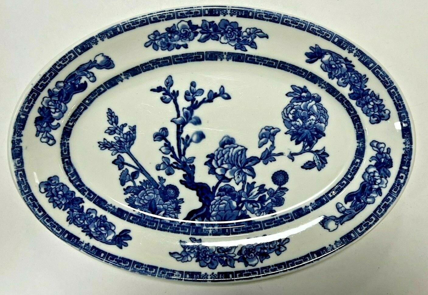 JOHN MADDOCK & SONS BLUE INDIAN TREE OVAL SERVING DISH