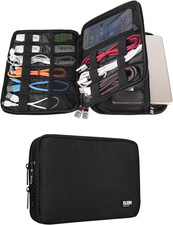 BUBM Double Layer Electronic Accessories Organizer, Travel Gadget Bag for Cables